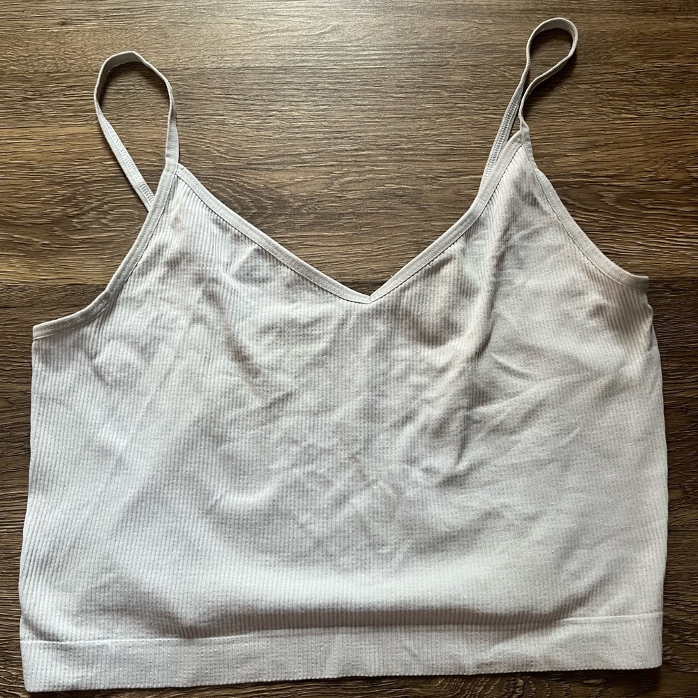 Light Blue Ribbed Tank Top - Picture 2 of 3